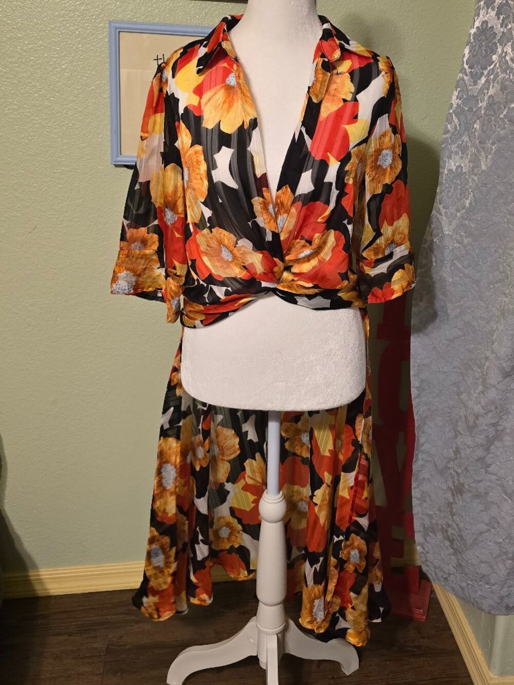 Floral High-low Kimono Wrap Top by Pastel